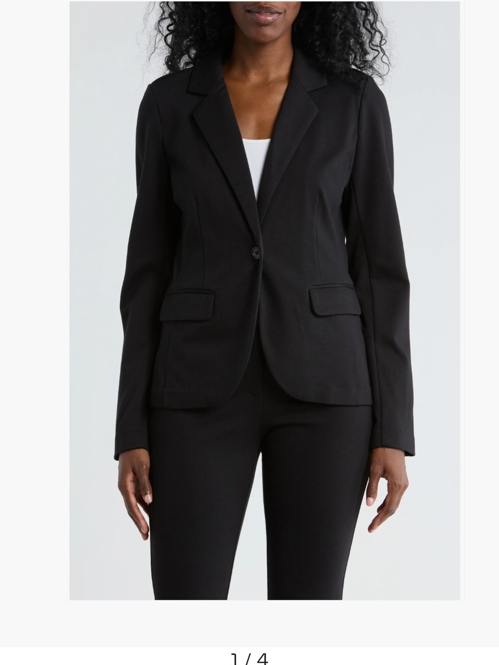 Nordstrom Black Women's Single-Button Suit Blazer - Picture 3 of 7
